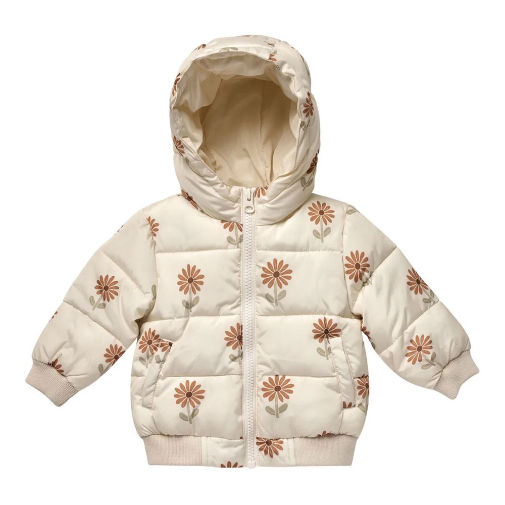 Rylee + Cru Sunflower Puffer Winter Jacket Size 12-18 months